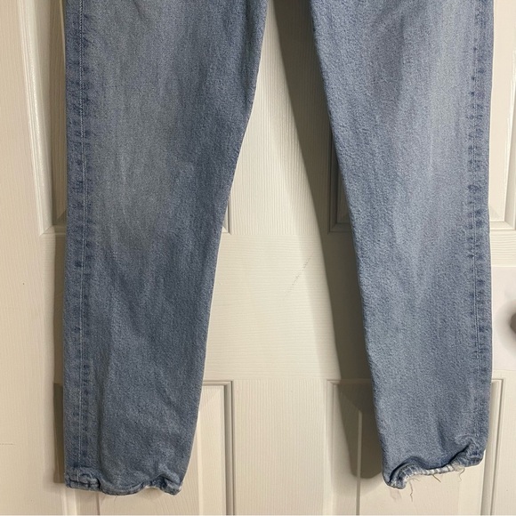 AGOLDE  Blue Straight Jeans with ButtonFly Size 27 medium wash retro chic preppy - Picture 2 of 6